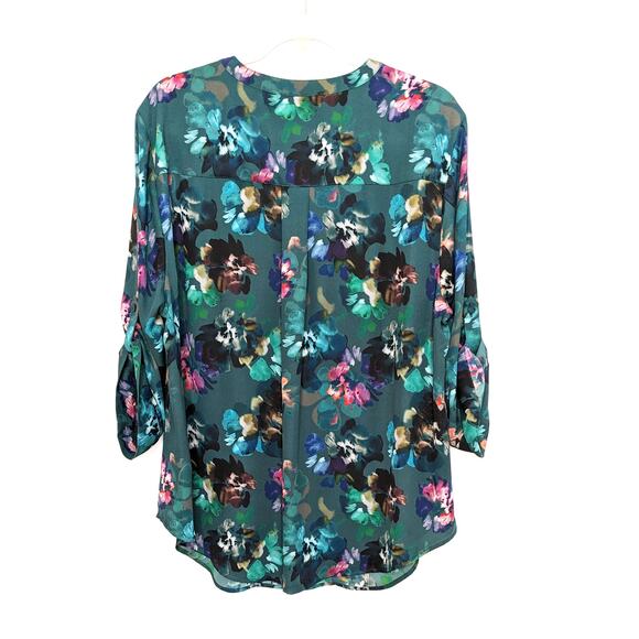 New Torrid Womens 2X Top Harper 3/4 Sleeve Pullover Blouse Floral - Picture 3 of 6